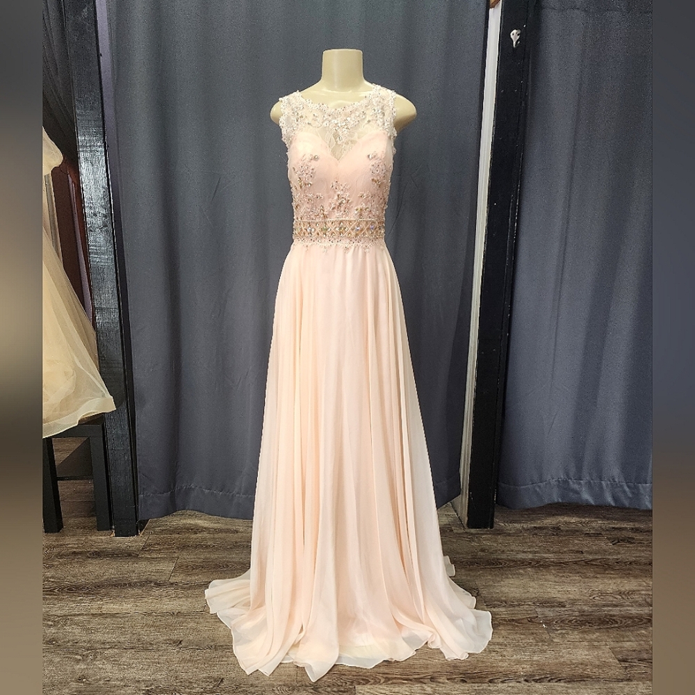 A-Line Peach Colored Gown